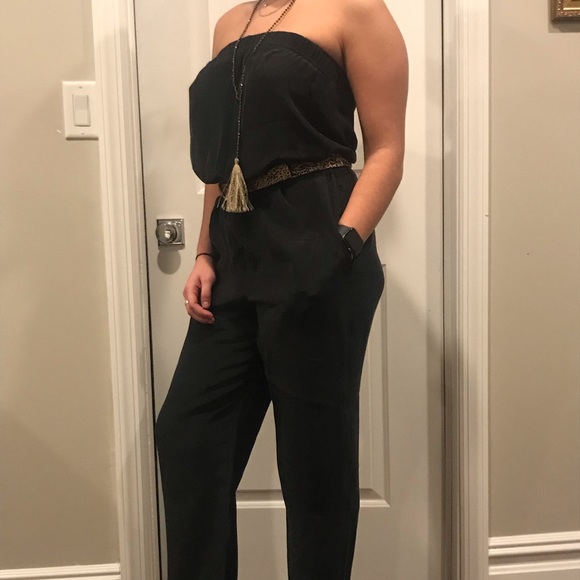 Silk strapless jumpsuit - Picture 3 of 5